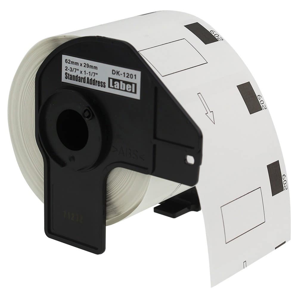 10 Rollos De Etiquetas Dk 1201, 29mm X 90mm Con Base