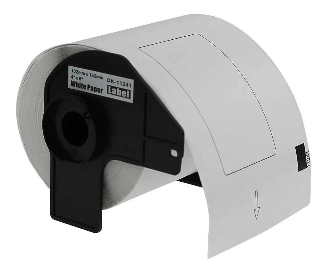 Rollo de etiquetas Brother DK1241 102mm x 152mm con base, 200 etiquetas
