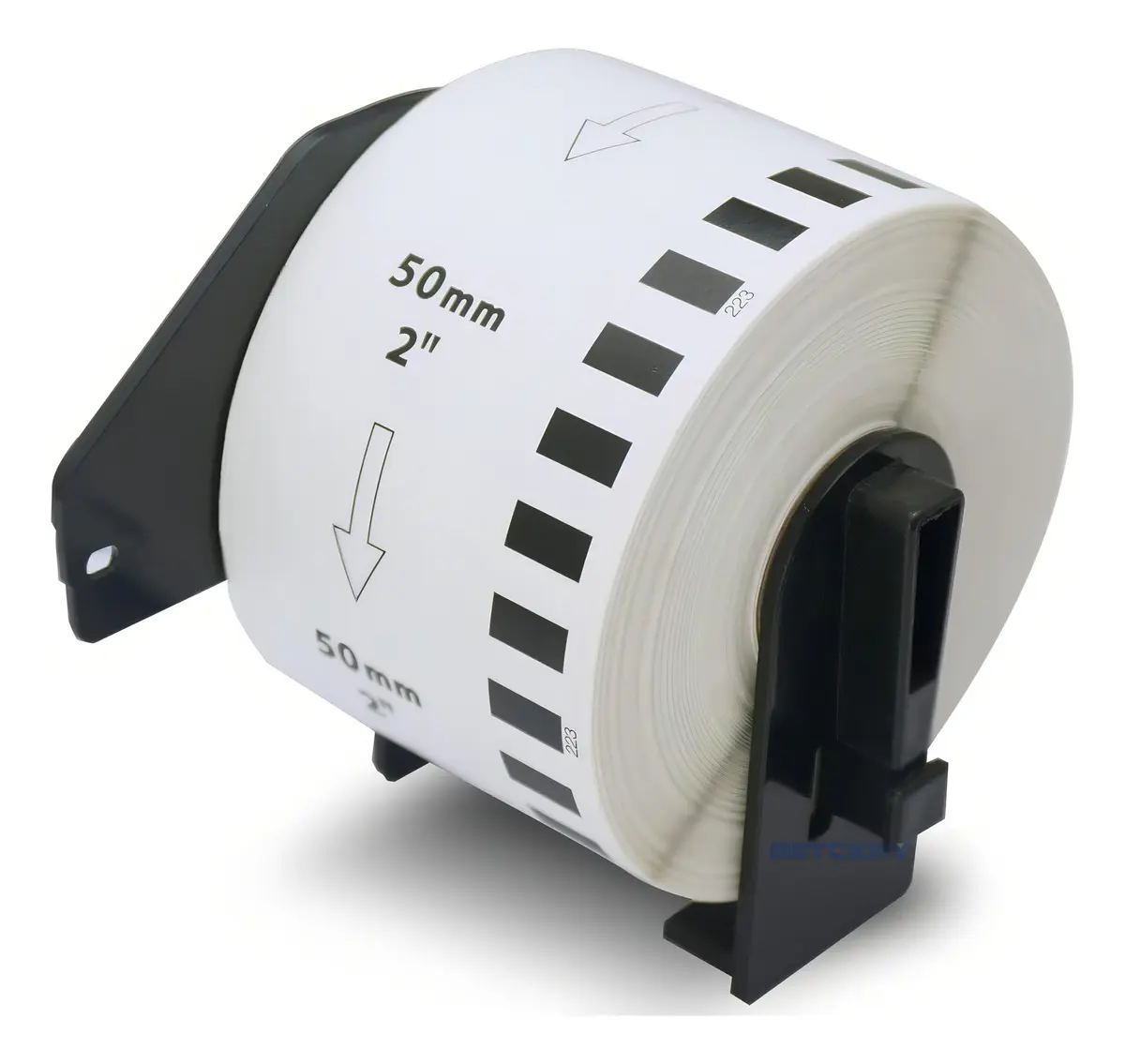 Rollo permanente ROLETIQ DK2223 50 mm x 30,48 m continuo autoadhesivo con soporte
