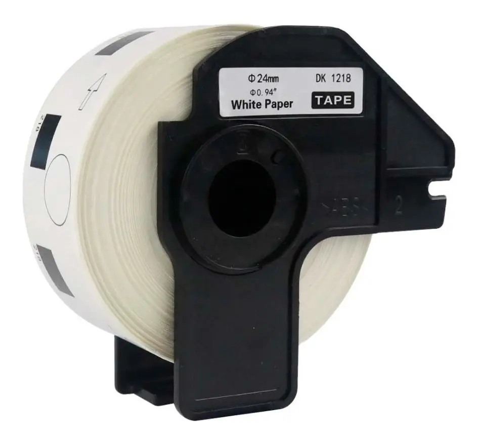 Rollo De Etiquetas Dk1218 24mm Con Base 1000 Etiquetas