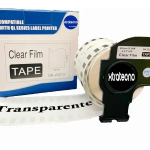 Rollo Etiquetas Transparente Continua Soporte Dk 2213, 62x15