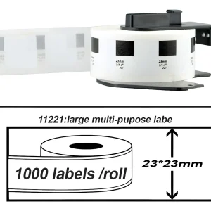 Rollo De Etiquetas Dk1221 23mm X 23mm Con Base 1000 Etiqueta